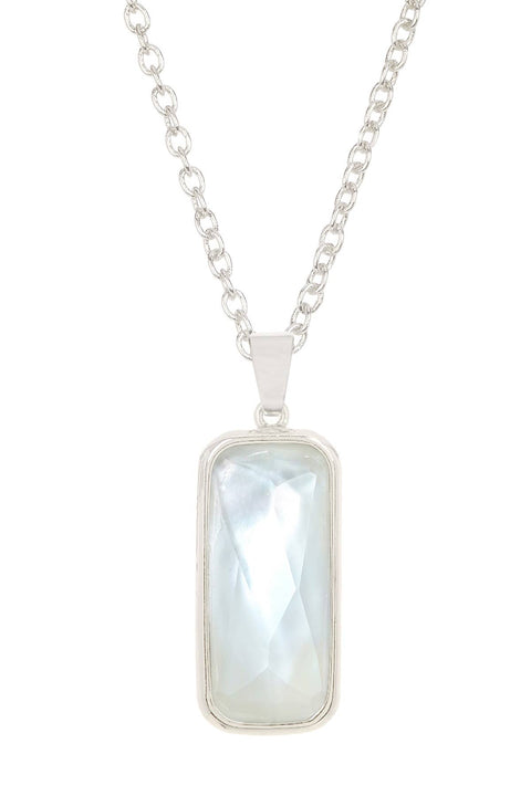 Mother Of Pearl Rectangle Necklace - SF