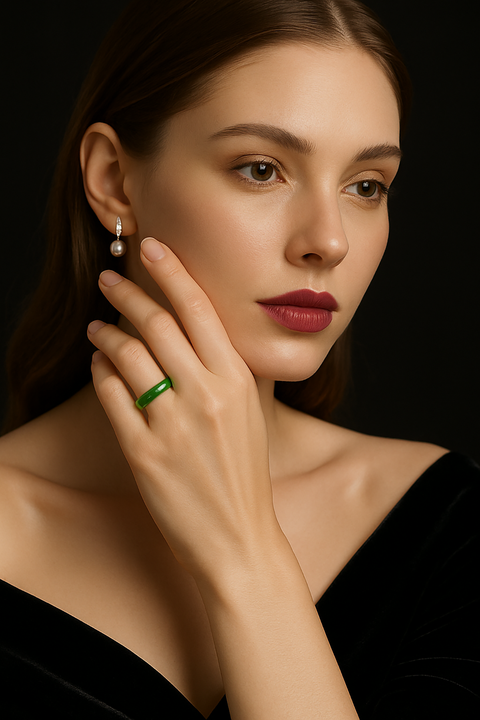 Premium Natural Hetian Jade Ring