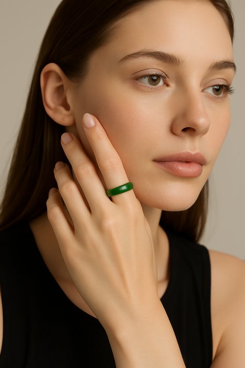 Premium Natural Hetian Jade Ring