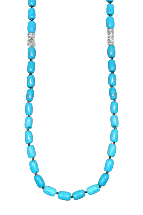 Turquoise & Silver Plated Lunas Necklace - SF