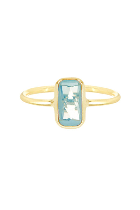 Sky Blue Crystal Petit Amour Ring - GF