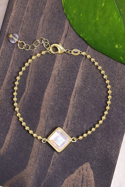 Mother Of Pearl Beaded Charm Bracelet - GF