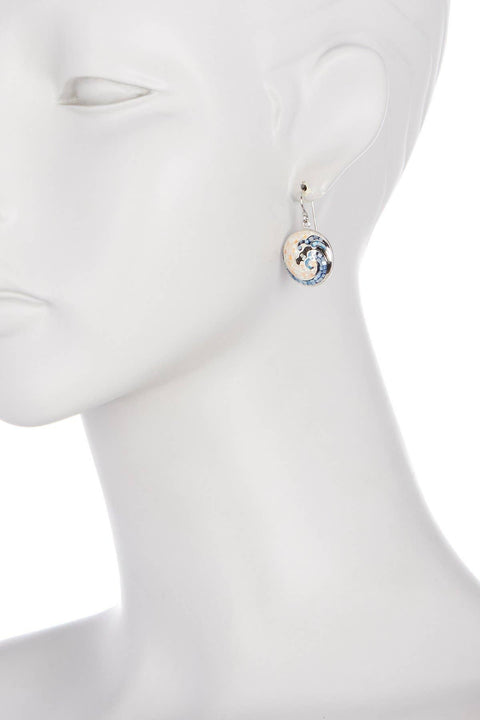 Mother Of Pearl Inlay Earrings - SS