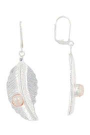 Cultured Pearl Leaf Drop Earrings - SF