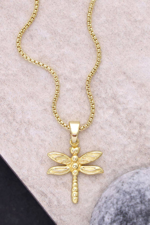 Dragonfly Pendant Necklace - GF
