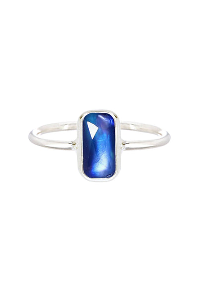 Labradorite Doublet Rectangle Petite Ring - SF