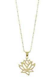 30" Lotus Pendant Necklace - GF