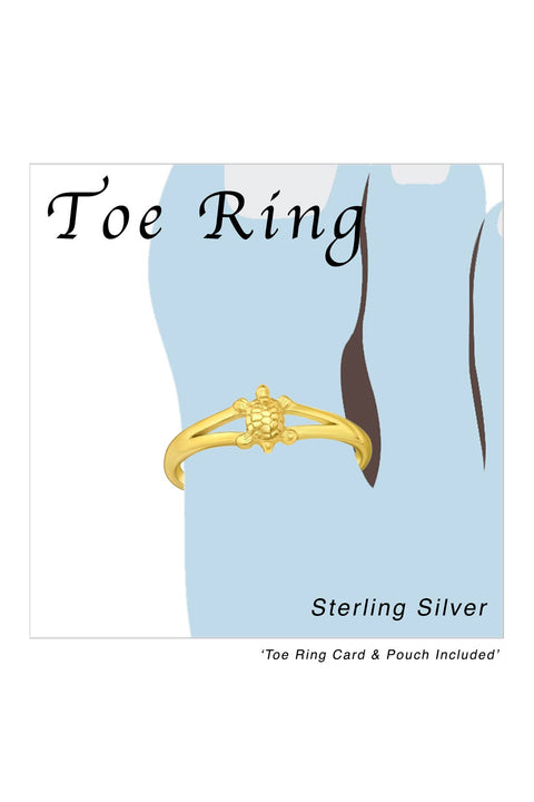 18k Vermeil Turtle Adjustable Toe Ring - VM