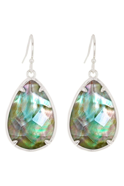 Black Mother Of Pearl Drop Earrings - SF