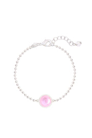 Pink Mother Of Pearl Beaded Charm Bracelet - SF