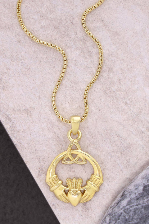 Irish Claddagh Pendant Necklace - GF