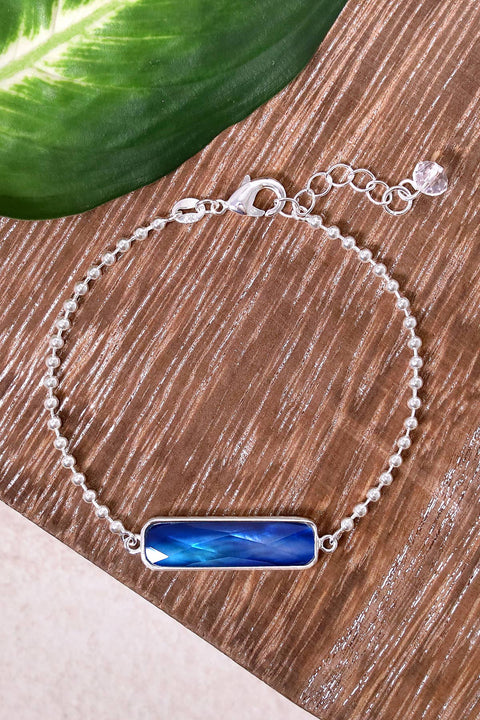 Labradorite Doublet Beaded Charm Bracelet - SF