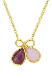 Amethyst & Rose Quartz Infinity Necklace - GF