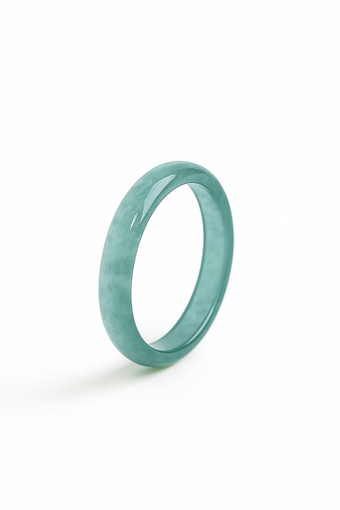 Ice Blue Natural Jade Ring