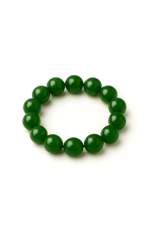 Premium Natural Hetian Jade Beaded Stretch Bracelet