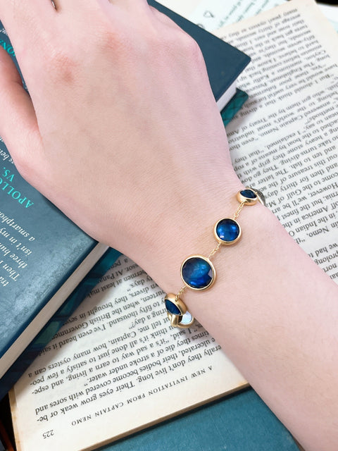 Labradorite Doublet Station Bracelet - GF