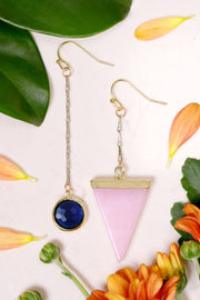 Rose quartz & Crystal Drop Earrings - GF