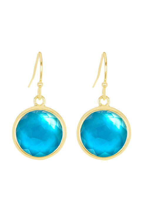 Blue Mother Of Pearl Drop Earrings - GF