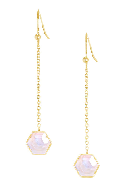 Mother Of Pearl Pendulum Drop Earrings - GF