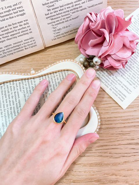 Labradorite Doublet Teardrop Ring - GF