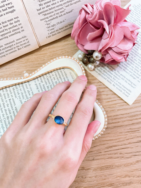 Labradorite Doublet Cab Ring - GF