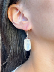Mother Of Pearl Rectangle Earrings - SF