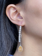 Lily Fossil & Sterling Silver Threader Earrings - SS