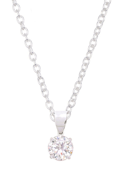 Sterling Silver & CZ Charm Necklace - SF