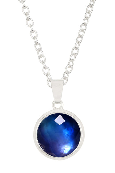 Labradorite Doublet Round Pendant Necklace - SF