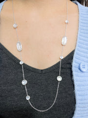 Mother Of Pearl Station Necklace - SF