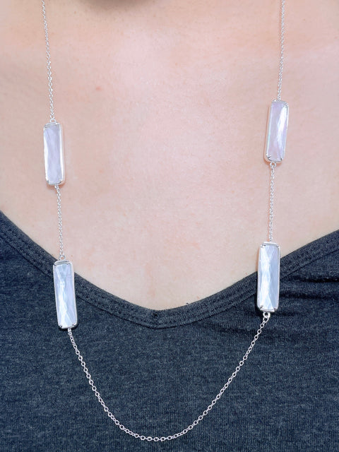 Mother Of Pearl 24" Station Necklace - SF