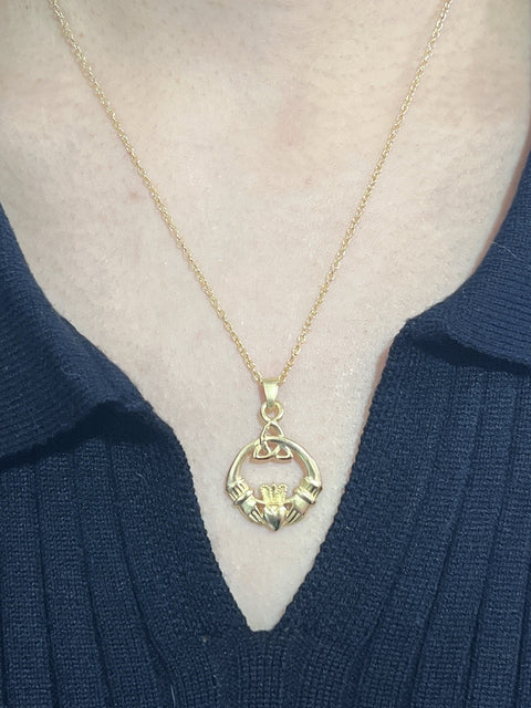 Irish Claddagh Pendant Necklace - GF