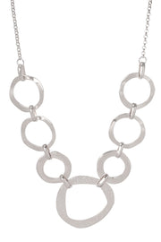 Hammered Halo Link Statement Necklace - SP