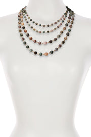 Mixed Jasper Multi Strand Layered Necklace - GF