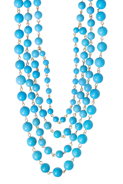 Turquoise Multi Strand Layered Necklace - GF