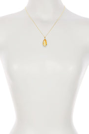Yellow Crystal Fancy Cut Pendant Necklace - GF