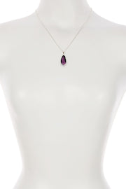Lavender Crystal Fancy Cut Pendant Necklace - SF