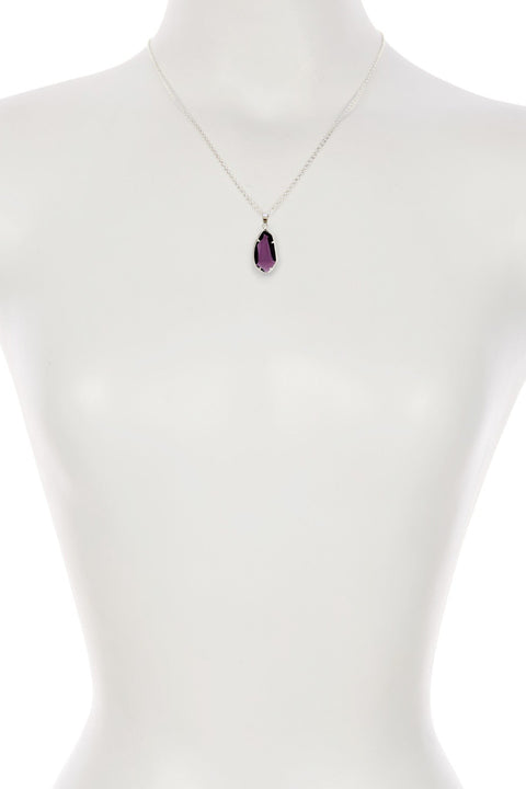 Lavender Crystal Fancy Cut Pendant Necklace - SF