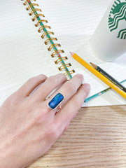 Labradorite Doublet Rectangle Ring - SF