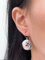 Mother Of Pearl Inlay Earrings - SS