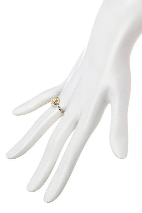 Yellow CZ Cubic Zirconia Pear Shaped Ring - SF