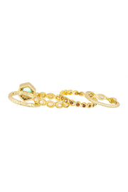 Sky Blue Crystal Stack Ring Set - GF