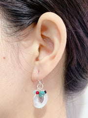 Sterling Silver Pearl & Turquoise Charms Earrings - SS