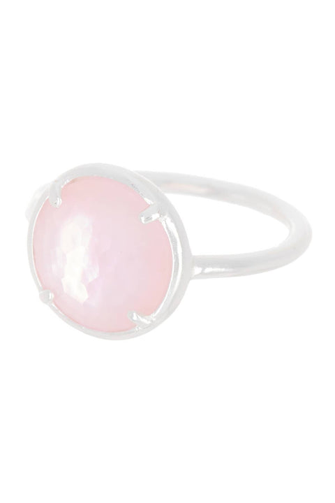 Pink Mother Of Pearl Round Ring - SF