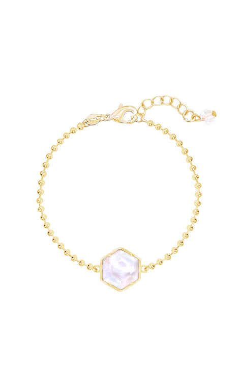 Mother Of Pearl Beaded Charm Bracelet - GF