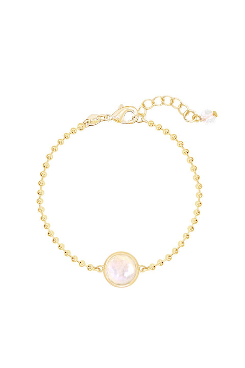 Mother Of Pearl Beaded Charm Bracelet - GF