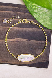 Mother Of Pearl Beaded Charm Bracelet - GF