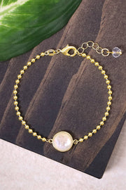 Mother Of Pearl Beaded Charm Bracelet - GF