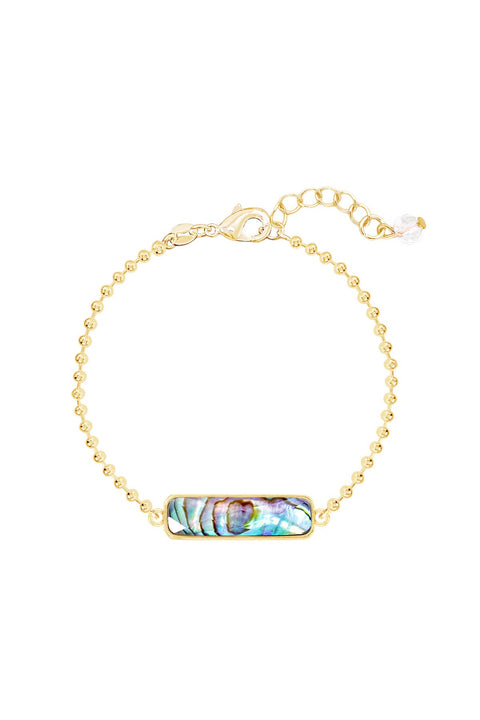 Abalone Beaded Charm Bracelet - GF