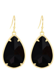 Black Onyx Pear Cut Earrings - GF